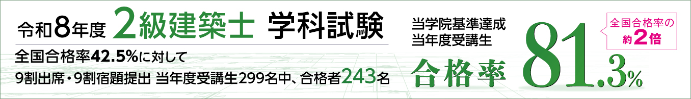 【当学院実績公開】令和8年度 2級建築士 学科試験 合格発表