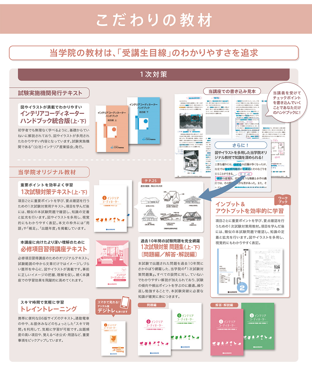 インテリアコーディネーター1次対策コース 1次対策講座 インテリアコーディネーターの資格試験合格なら総合資格学院