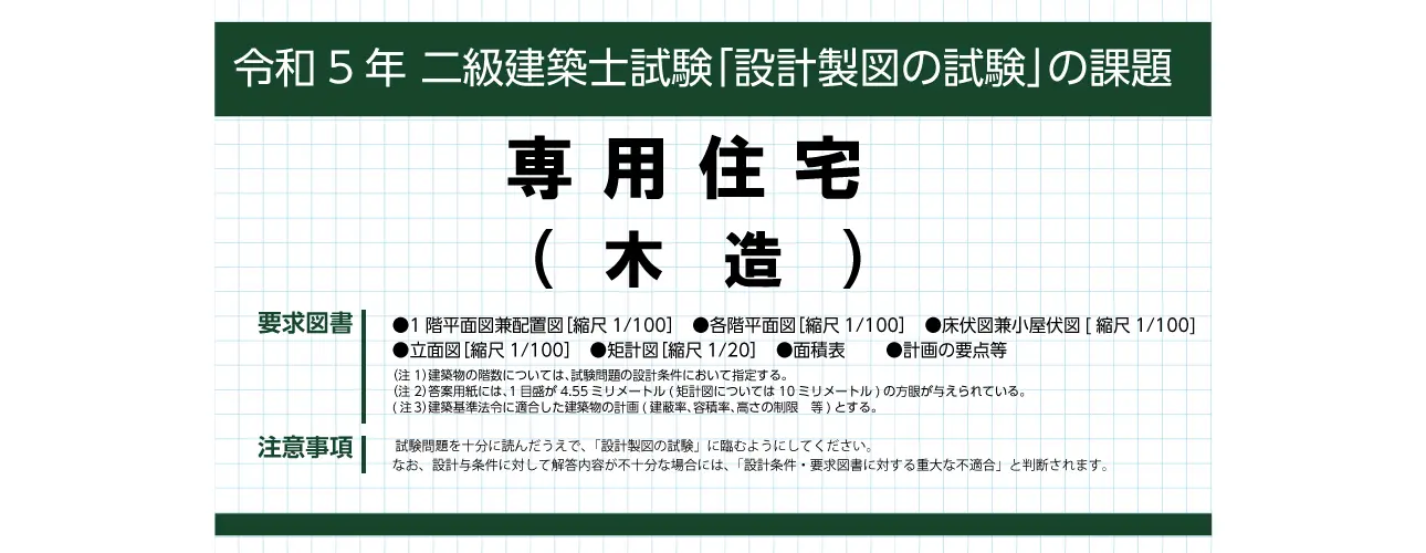 令和5年度 2級建築士 製図試験課題発表