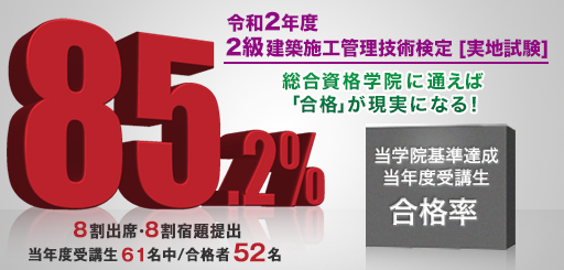 総合資格学院の合格実績 1級建築士 2級建築士 宅建 施工管理技士の資格試験合格をめざすなら総合資格学院